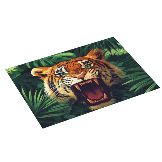 Roaring Tiger Jungle Drying Mat｜Large Kitchen Dish Mat with Non-Slip Back｜Highly Absorbent Microfiber｜24×18 in with Hanging Loop